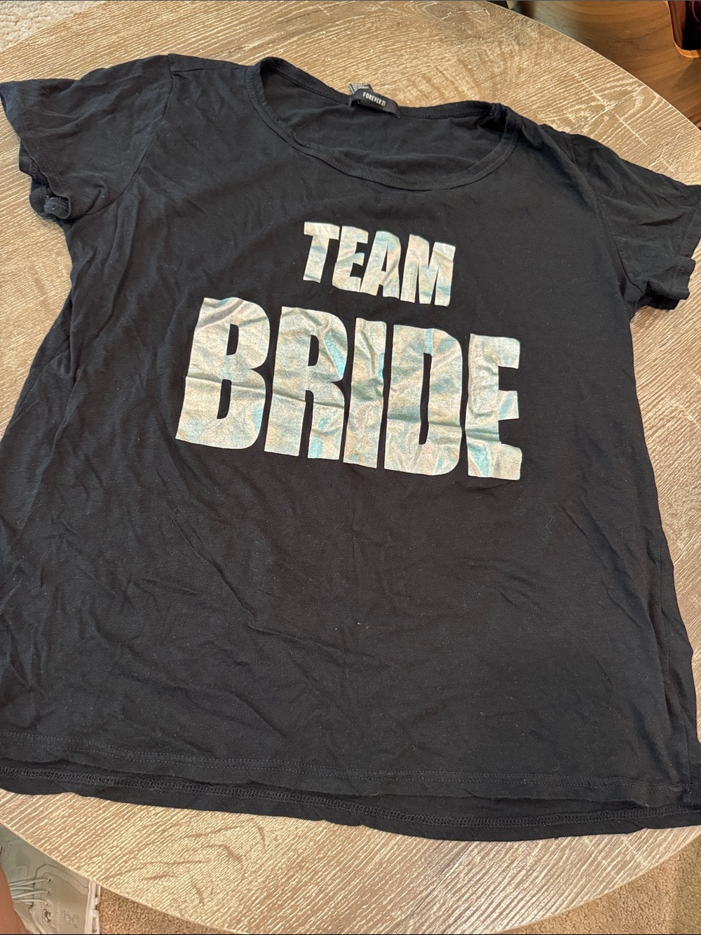 Forever 21 Black "Team Bride" Graphic Tee